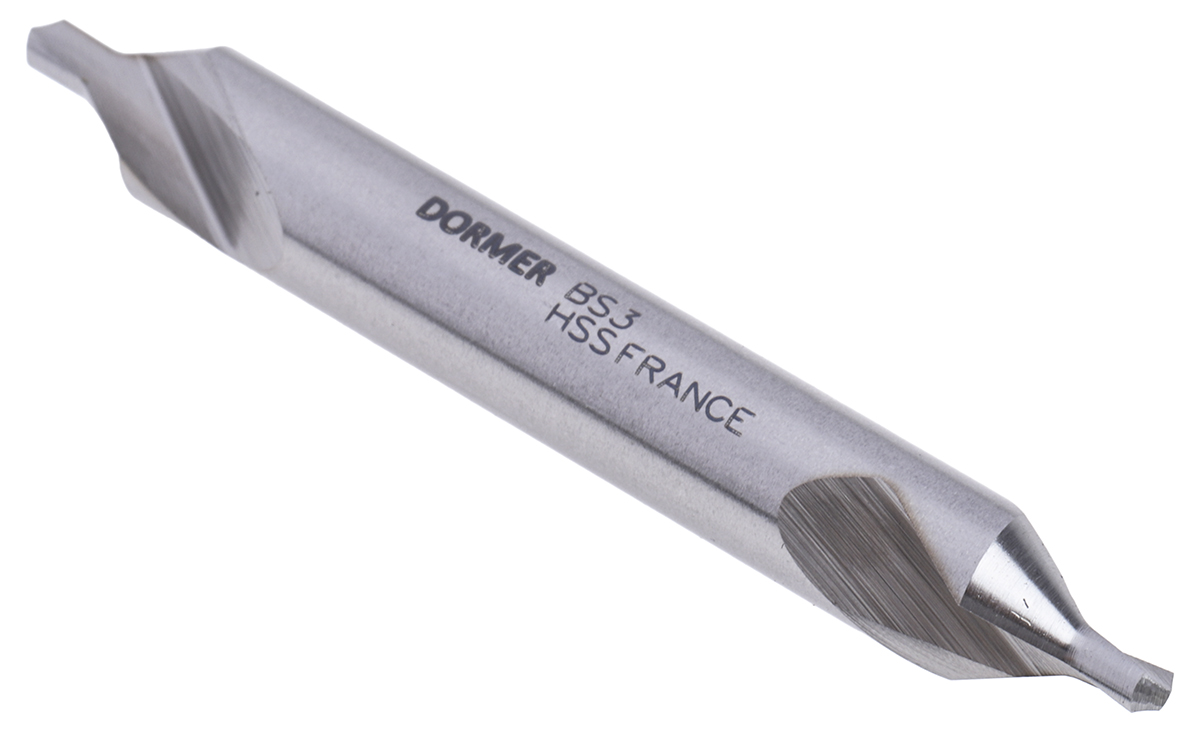 Dormer A225 Series HSS Centre Drill Bit, 1/4" → 3/32" Diameter, 50 mm Overall