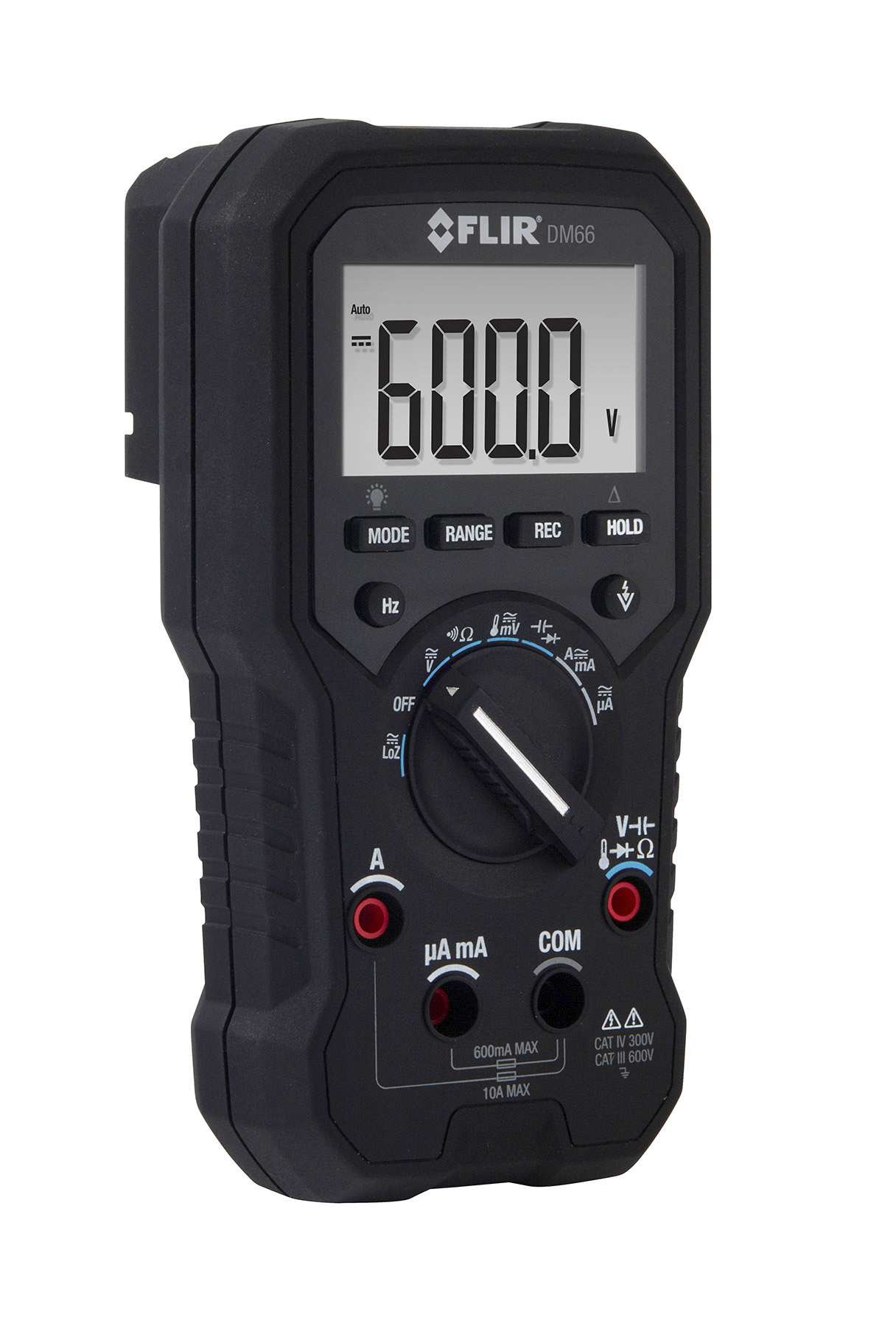 FLIR DM66 Handheld Digital Multimeter, True RMS, 10A ac Max, 10A dc Max, 600V ac Max