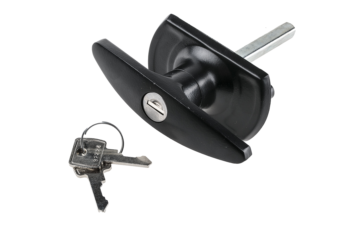 Euro-Locks a Lowe & Fletcher group Company Black Die Cast Zinc Locking Handle, T-Handle