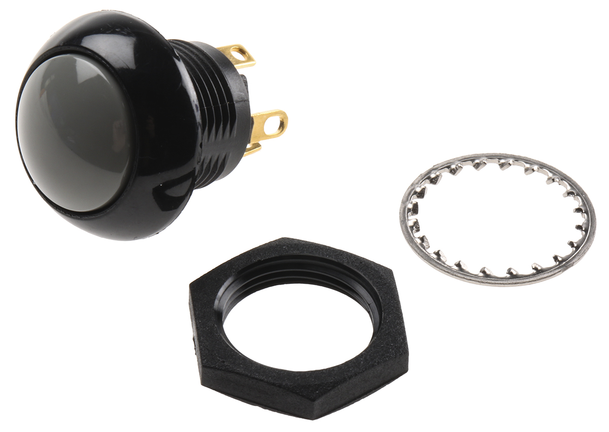 Otto Push Button Switch, Momentary, Panel Mount, SPST, 28V dc