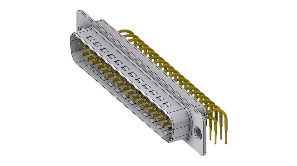 Deltron Connectors DTX 37 Way Right Angle D-sub Connector Socket, 2.77mm Pitch, with Screw Locks