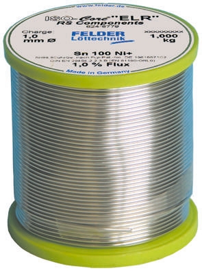 Felder Lottechnik Wire, 1mm Lead Free Solder, 227°C Melting Point