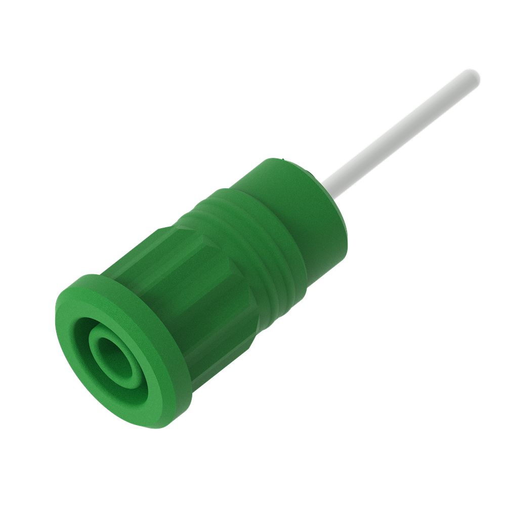 Electro PJP Green Female Banana Socket, 4 mm Connector, Press Fit Termination, 36A, 1kV, Nickel Plating
