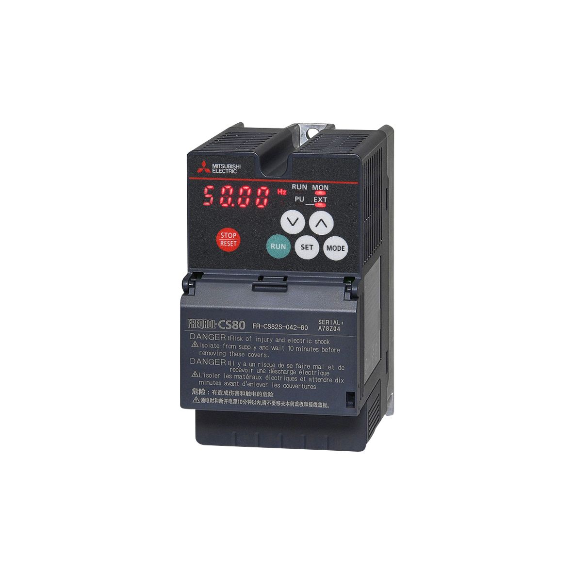 Mitsubishi Electric Inverter Drive, 0.75 kW, 1 Phase, 200 → 240 V ac, 4.2 A, FR-CS80 Series