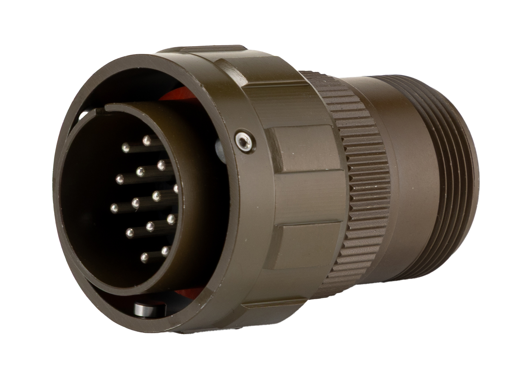 Amphenol Limited, 97B, Brass 19 Way Cable Mount MIL Spec Circular Connector ReceptacleOlive, Pin Contacts,Shell Size