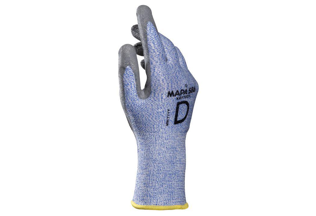 Mapa KRYTECH 586 Blue Polyethylene High Performance Polyethylene Work Gloves, Size 8, Polyurethane Coating