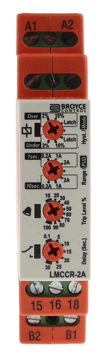 Broyce Control Current Monitoring Relay, SPDT, DIN Rail