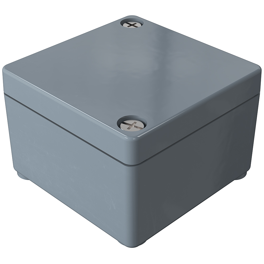 Rose Polyester Standard Series Grey Glass Fibre Reinforced Polyester Enclosure, IP66, IK08, Grey Lid, 55 x 55 x 36.7mm