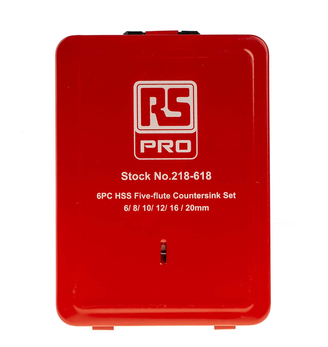 RS PRO HSS Countersink Drill Bit Set, 6 mm, 8 mm, 10 mm, 12 mm, 16 mm, 20 mm Head, 5 Flute(s), 90°, 6 Piece(s)