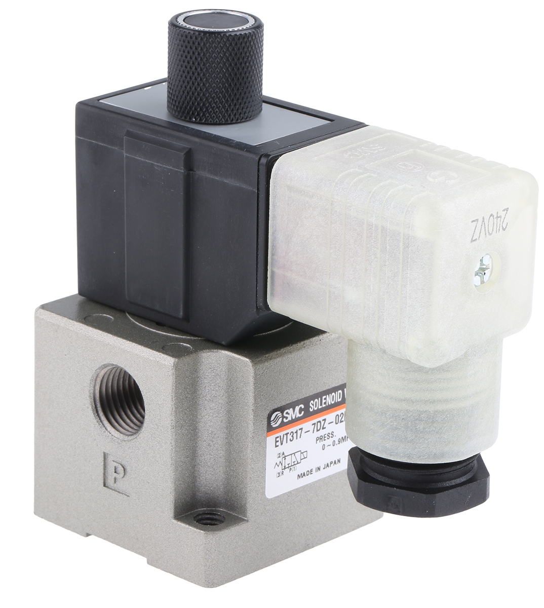 SMC 3/2 Pneumatic Control Valve - Spring/Solenoid G 1/4 VT317 Series 240V ac