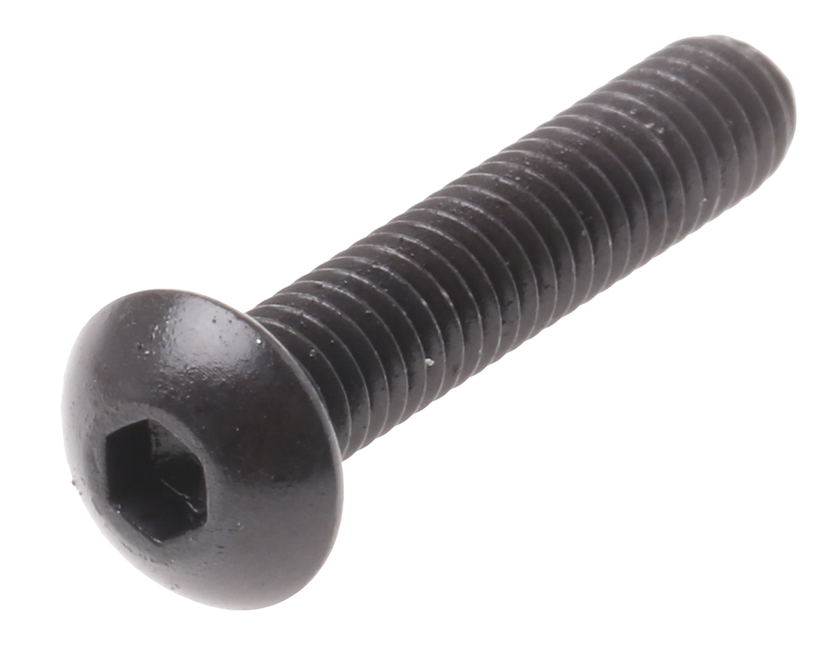 RS PRO Black, Self-Colour Steel Hex Socket Button Screw, ISO 7380, M4 x 20mm