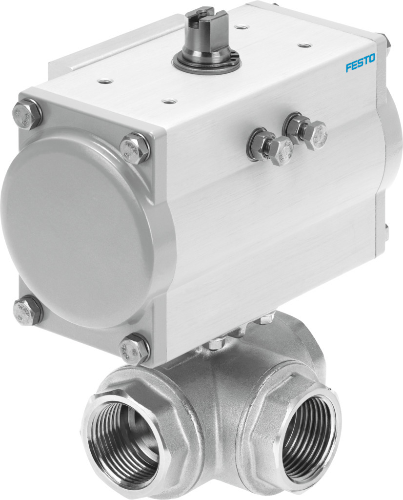 Festo Ball type Pneumatic Actuated Valve, Rp 3/8in, 25 bar