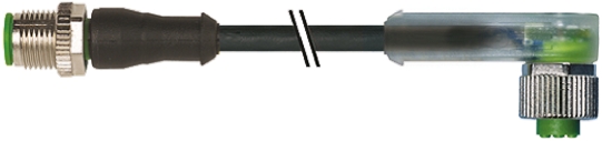 Murrelektronik Limited Female 3 way M12 to Male 3 way M12 Sensor Actuator Cable, 600 mm