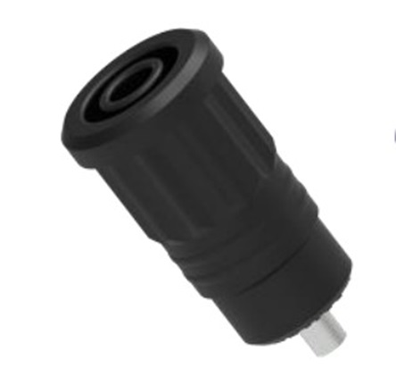 Electro PJP Black Female Banana Socket, 4 mm Connector, Press Fit Termination, 25A, 1kV, Nickel Plating