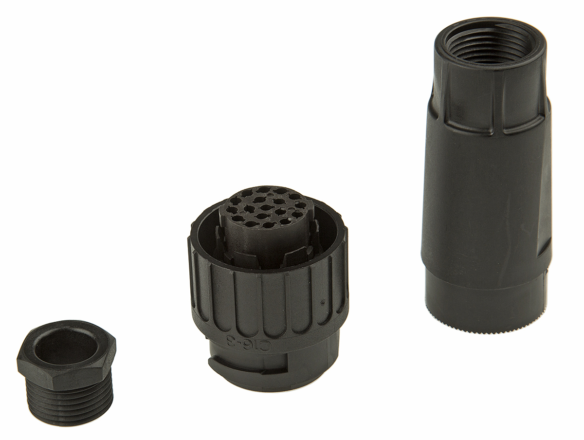Amphenol Industrial Circular Connector, 17 Contacts, Cable, Standard Connector, Plug, Male, IP65, Ecomate C16 Series