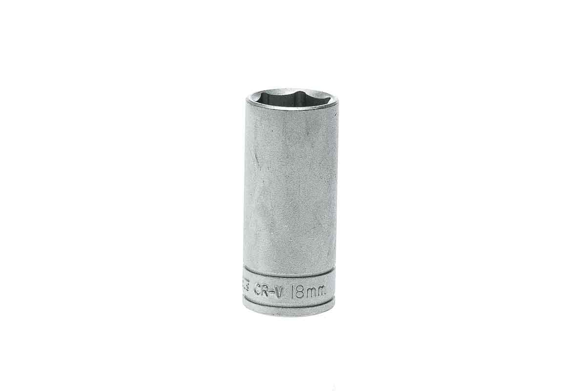 Teng Tools 3/8 in Drive 18mm Deep Socket, 6 point, 45.5 mm Overall Length