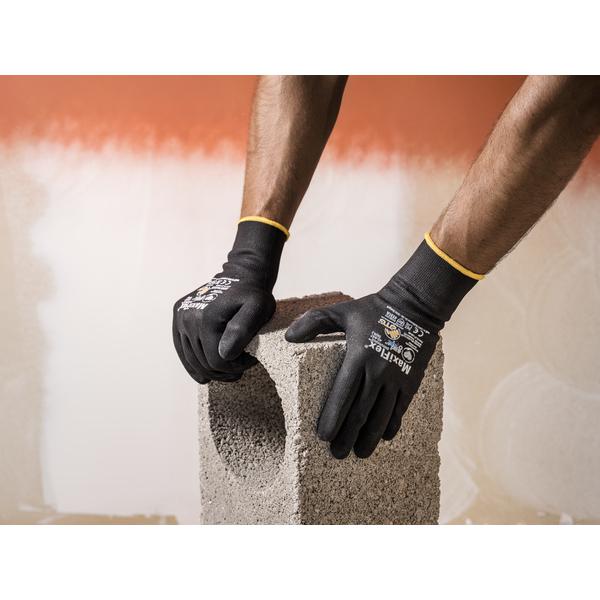ATG MaxiFlex Endurance Black Nylon, Spandex Nylon, Spandex Work Gloves, Size 10, Nitrile Coating