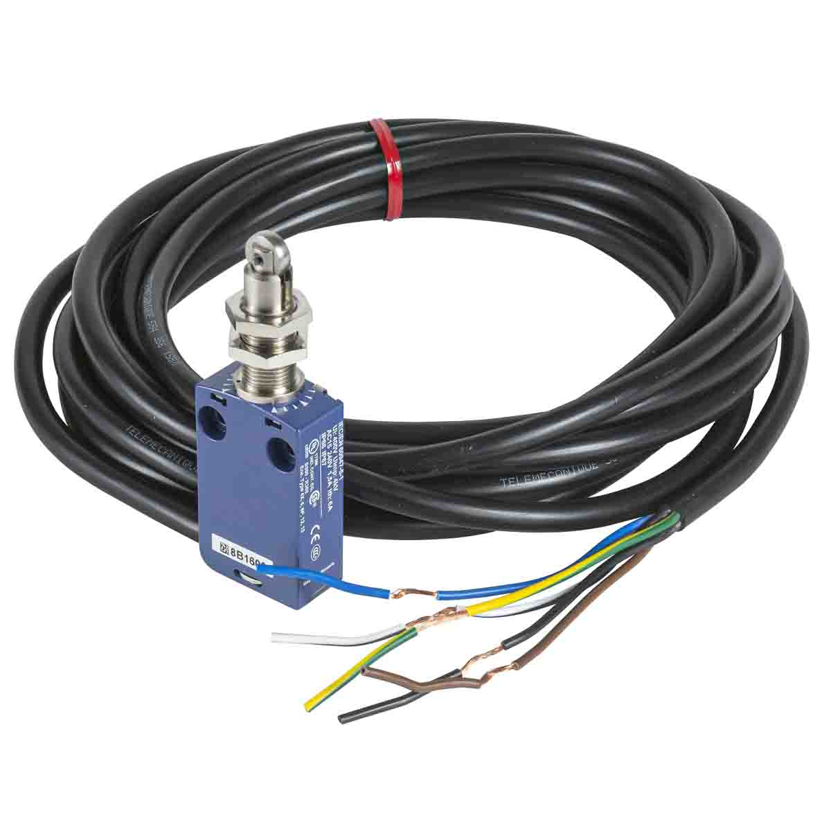 Telemecanique Sensors XCMD Series Roller Plunger Limit Switch, 1NC/1NO, IP66, IP67, IP68, DPST, Zinc Alloy Housing,