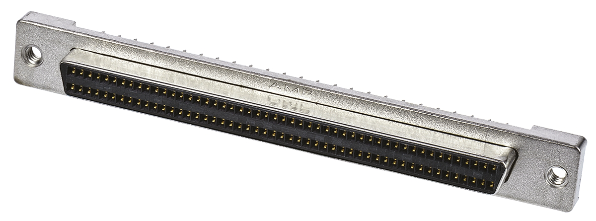 TE Connectivity Amplimite .050 III 100 Way Through Hole D-sub Connector Socket, 2.54mm Pitch