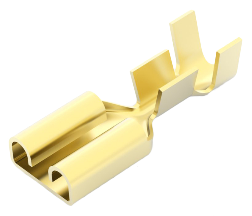 TE Connectivity FASTIN-FASTON .250 Uninsulated Female Spade Connector, Receptacle, 6.35 x 0.81mm Tab Size, 0.8mm² to