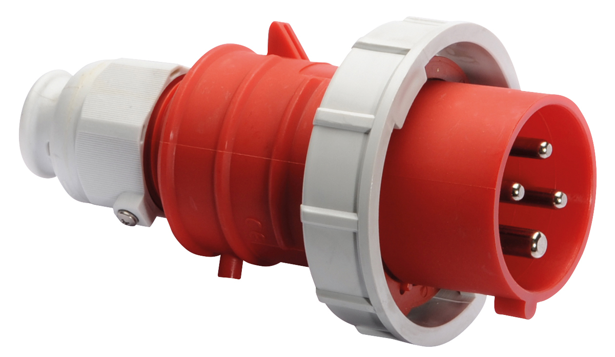 Bals IP67 Red Cable Mount 3P + E Industrial Power Plug, Rated At 32A, 415 V