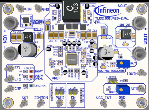 Infineon TLD5190IVREG_EVAL Buck-Boost Controller for TLD5190QV for TLD5190