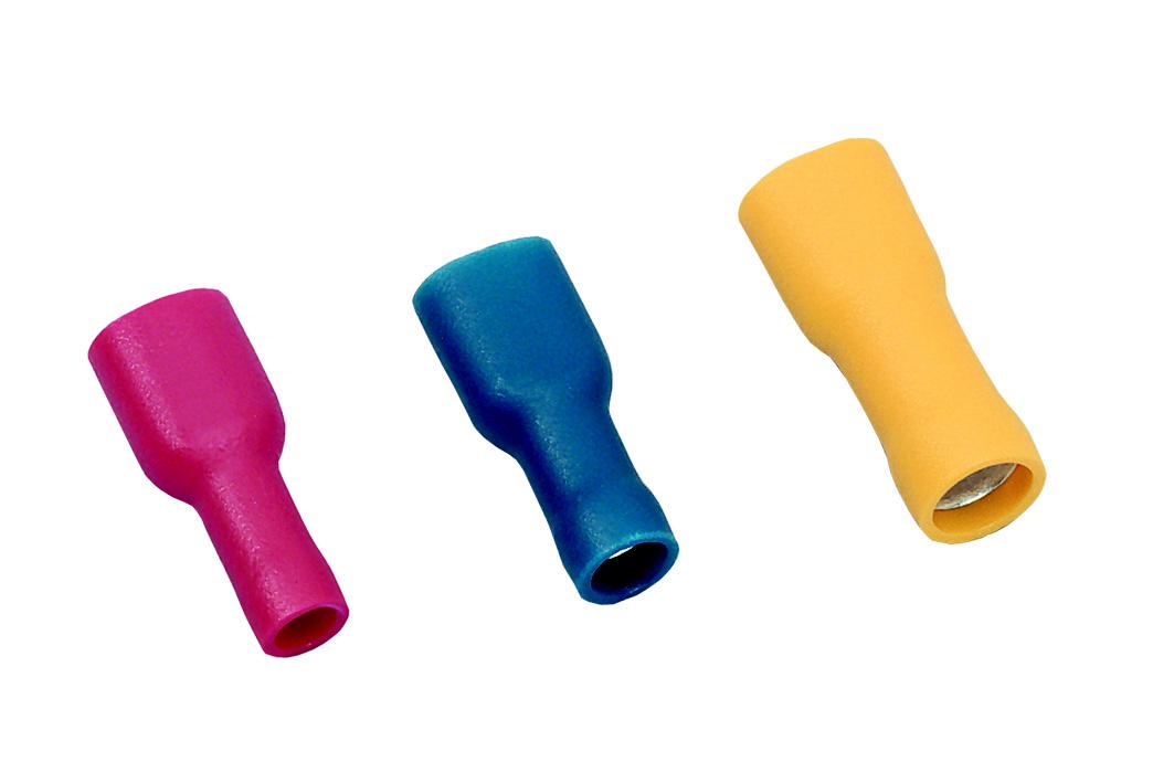 MECATRACTION Insulated Female Spade Connector, Fully Preinsulated Female Disconnects, 4.8 x 0.8mm Tab Size