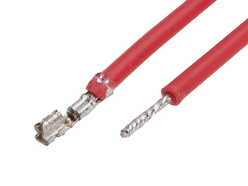 Molex Female Mini-SPOX to Pigtail Crimped Wire, 150mm, 26AWG, Red