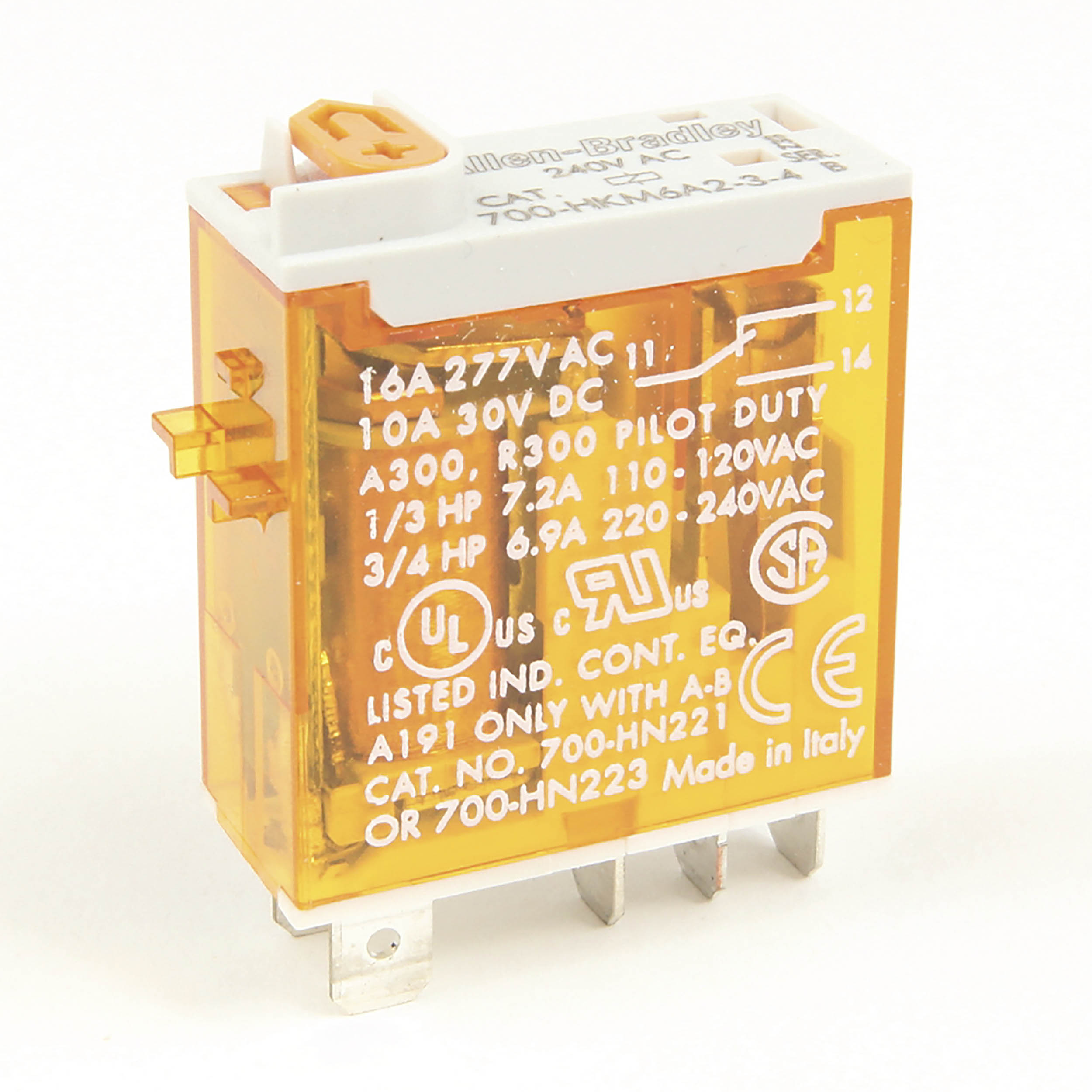 Allen Bradley Plug In Non-Latching Relay, 240V ac Coil, 16A Switching Current, SPDT