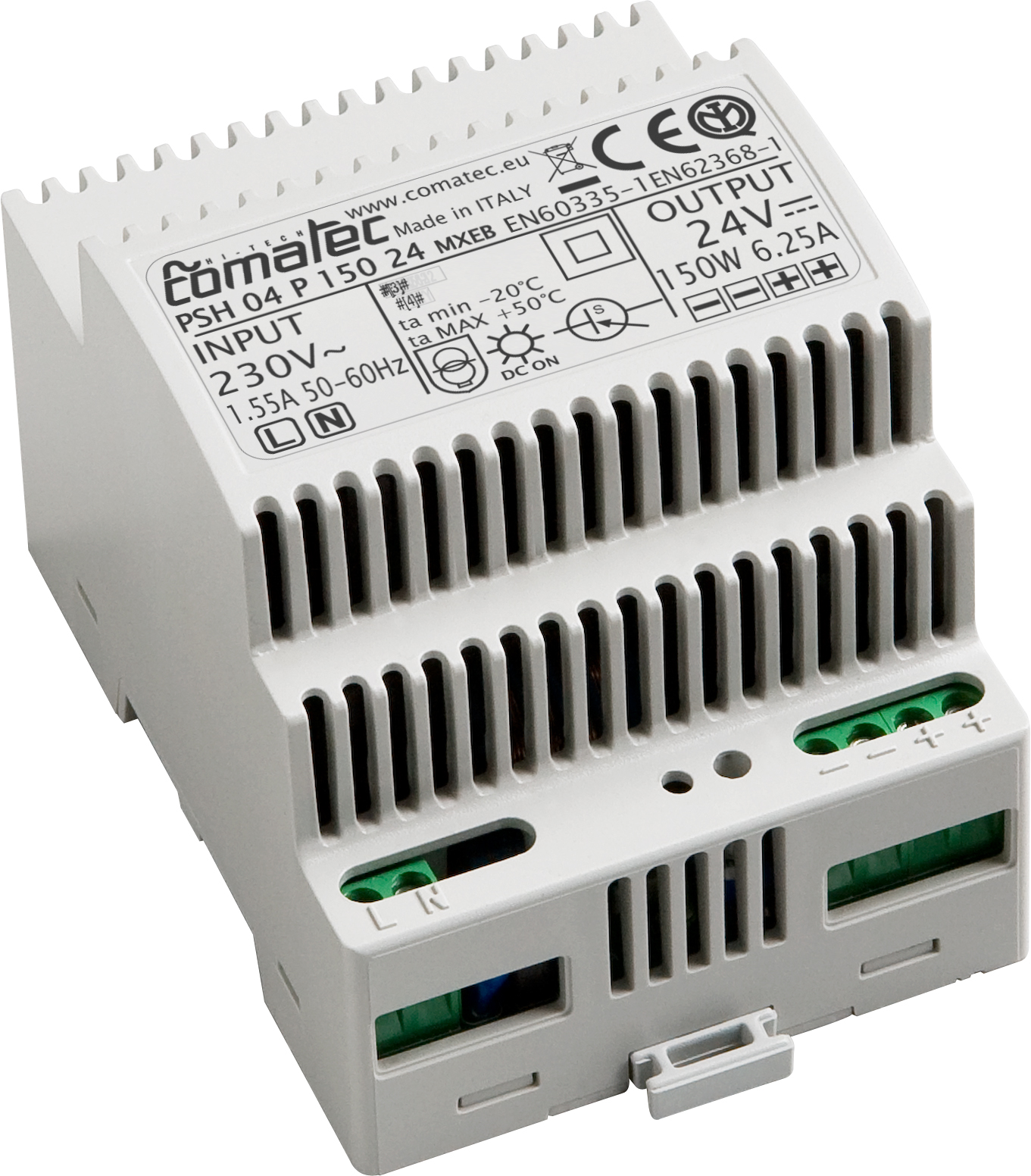 Comatec PSH Switched Mode DIN Rail Power Supply, 230V ac ac Input, 24V dc dc Output, 6.25A Output, 150W
