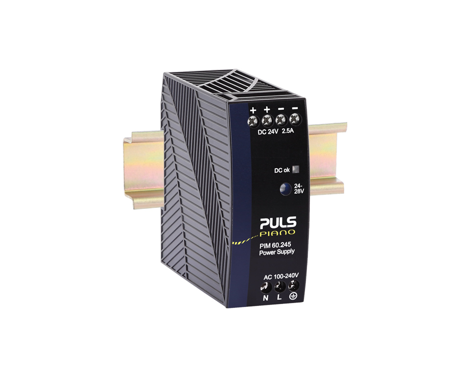 PULS PIM60 DIN Rail Power Supply, 240V ac Input, 24V dc Output, 2.5A Output, 60W