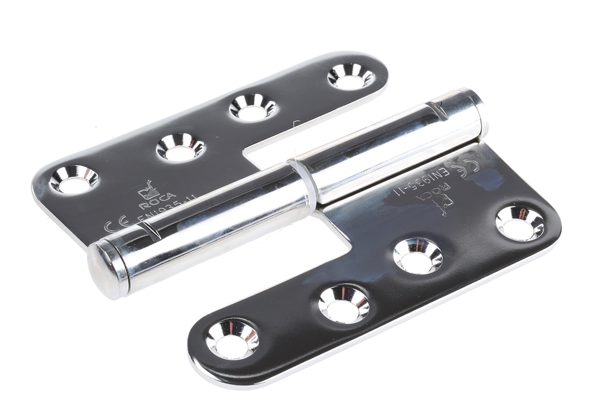 ROCA Stainless Steel Flag Hinge with a Lift-off Pin, Screw Fixing, 110mm x 98mm x 3mm