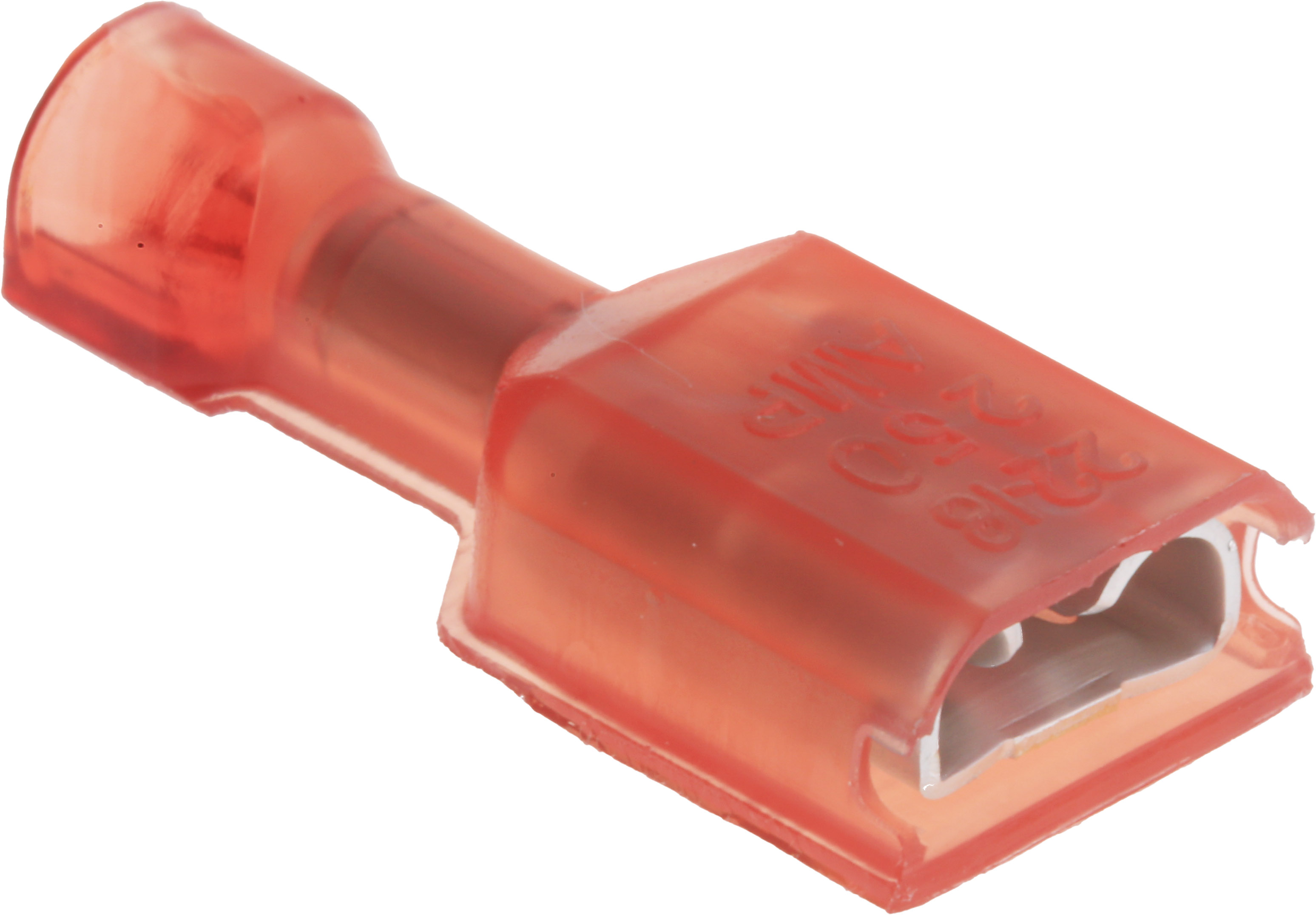TE Connectivity Ultra-Fast Plus .250 Red Insulated Female Spade Connector, Receptacle, 6.35 x 0.81mm Tab Size, 0.3mm²