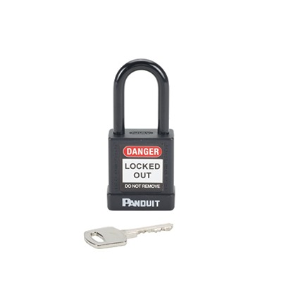 Panduit Black 1-Lock Aluminium, Steel Safety Padlocks, 6.6mm Shackle
