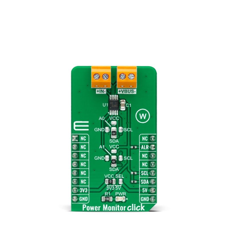 MikroElektronika Power Monitor Click ToF Sensor Add On Board for VL53L1 mikroBUS Socket