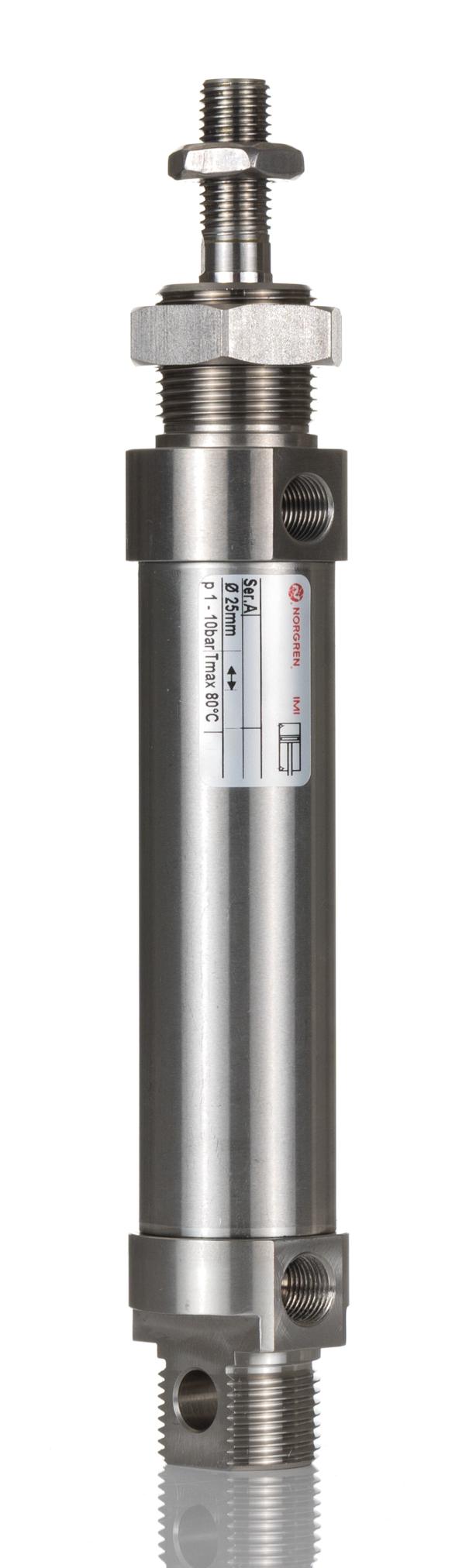 Norgren Double Acting Cylinder - KM/8025/M/10 25 mm Bore, 10 mm KM/8000/M Series, Double Acting Acting