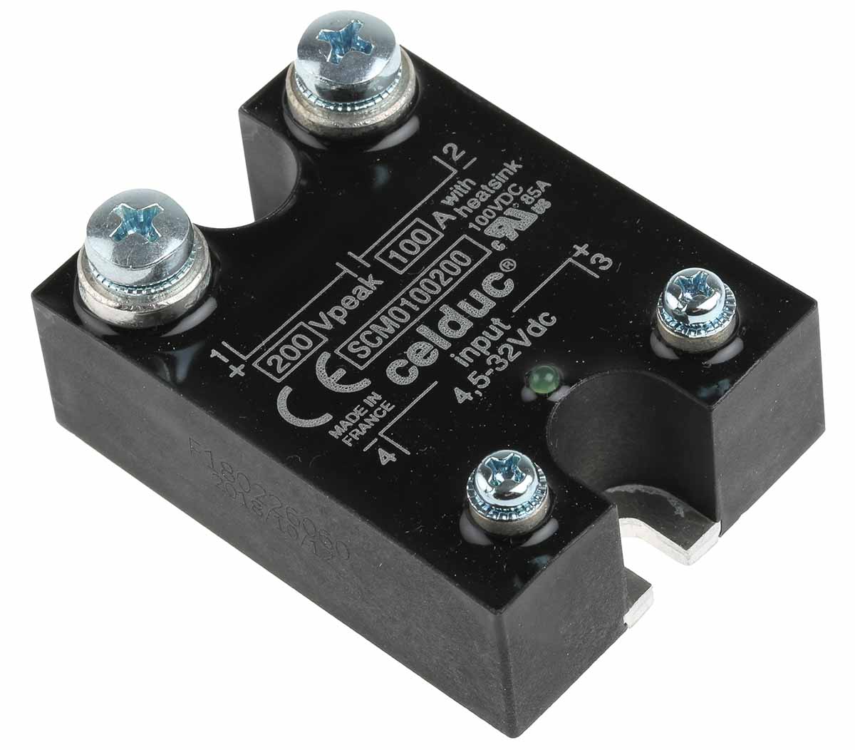 Celduc SCM Series Solid State Relay, 100 A Load, Panel Mount, 200 V dc Load, 32 V dc Control