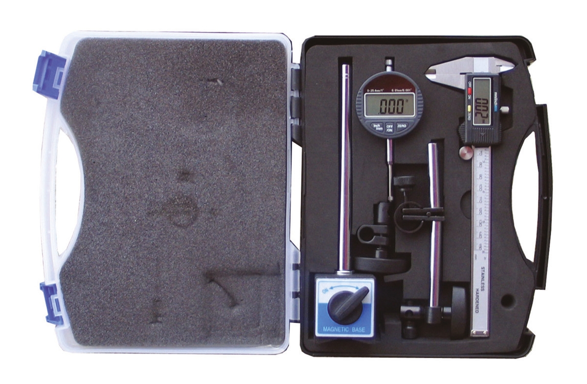 RS PRO Metric & Imperial Digital Caliper, Digital Indicator, Magnetic Base Measuring Set With UKAS Calibration