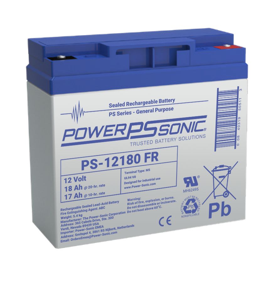 Power Sonic 12V M5 Sealed Lead Acid Battery, 18Ah