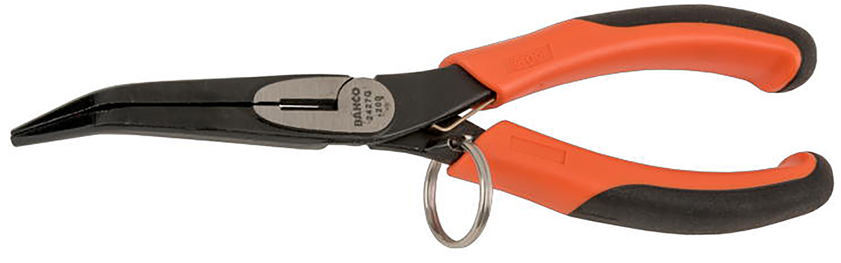 Bahco Long Nose Pliers, 200 mm Overall, Straight Tip, 70mm Jaw