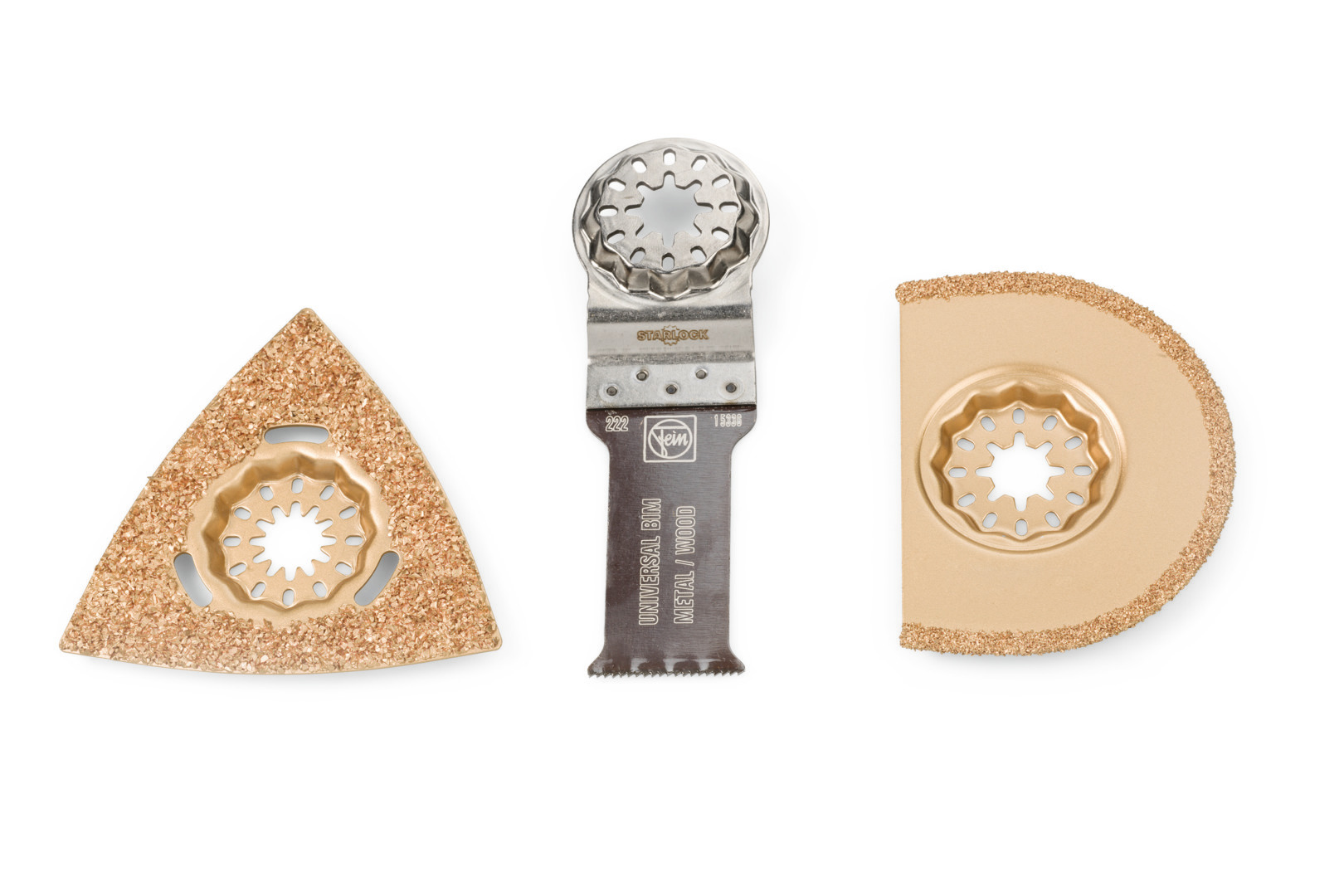 FEIN 3-Piece Oscillating Blade Set for use with Multitools with star lock mounting