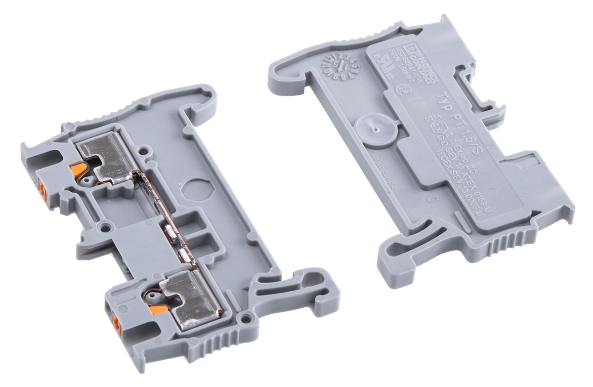 Phoenix Contact 3208100 PT 1.5/S Series Grey, 0.14 → 1.5mm², Single-Level, Push In Termination, ATEX
