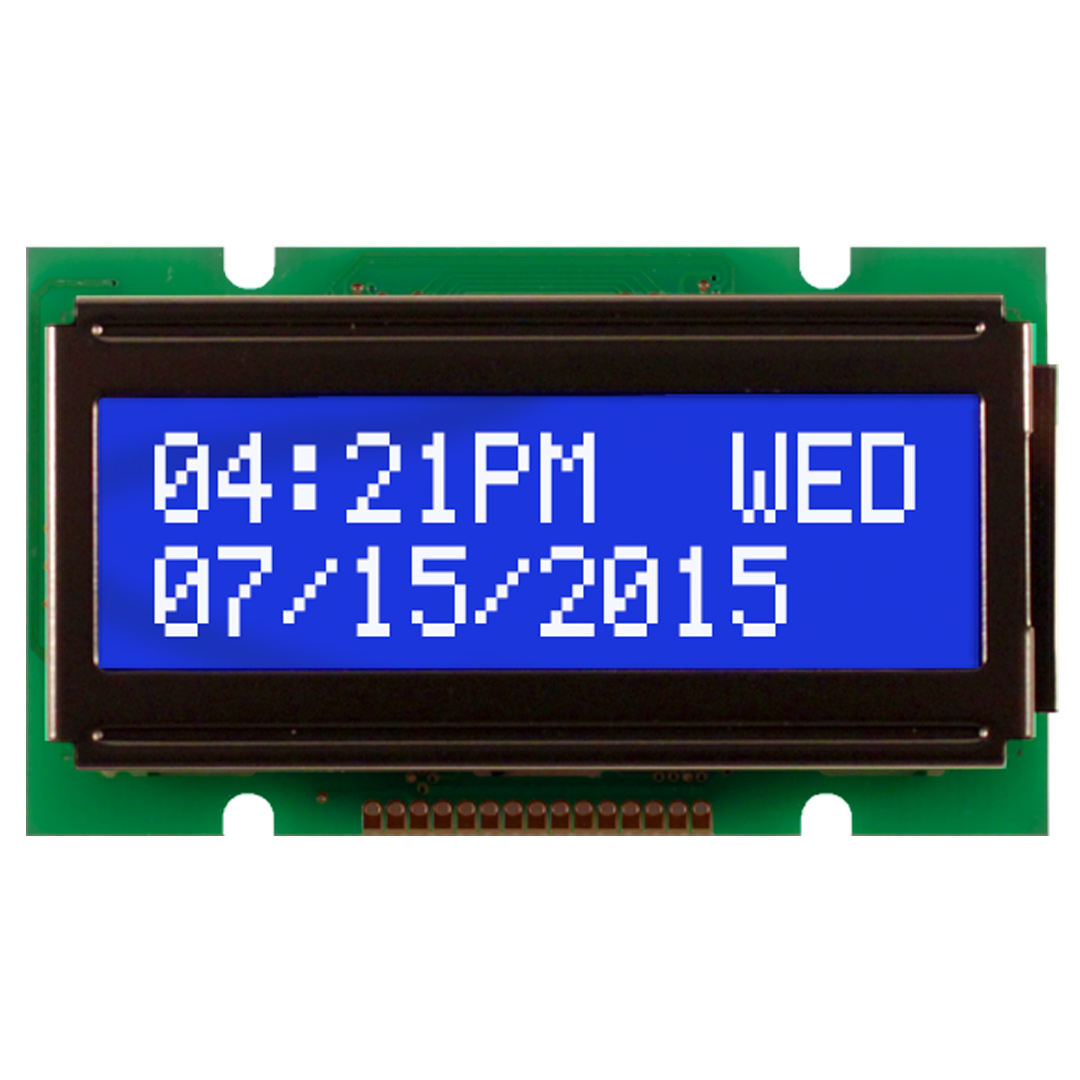 NEWHAVEN DISPLAY INTERNATIONAL NHD-0212WH-ATMI-JT# Alphanumeric LCD Alphanumeric Display, White on Blue, 2 Rows by 12