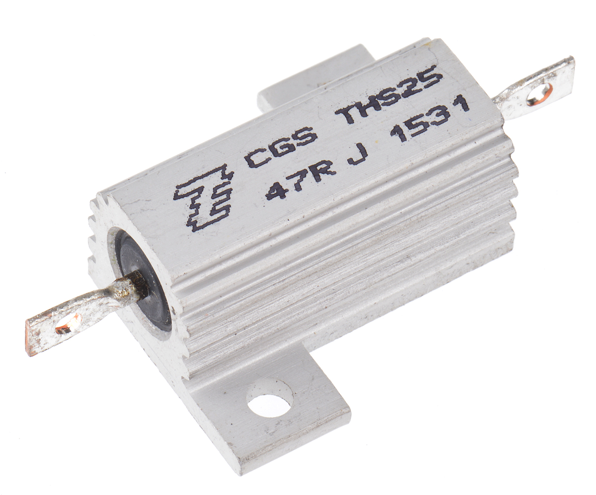 TE Connectivity, 47Ω 25W Wire Wound Chassis Mount Resistor THS2547RJ ±5%
