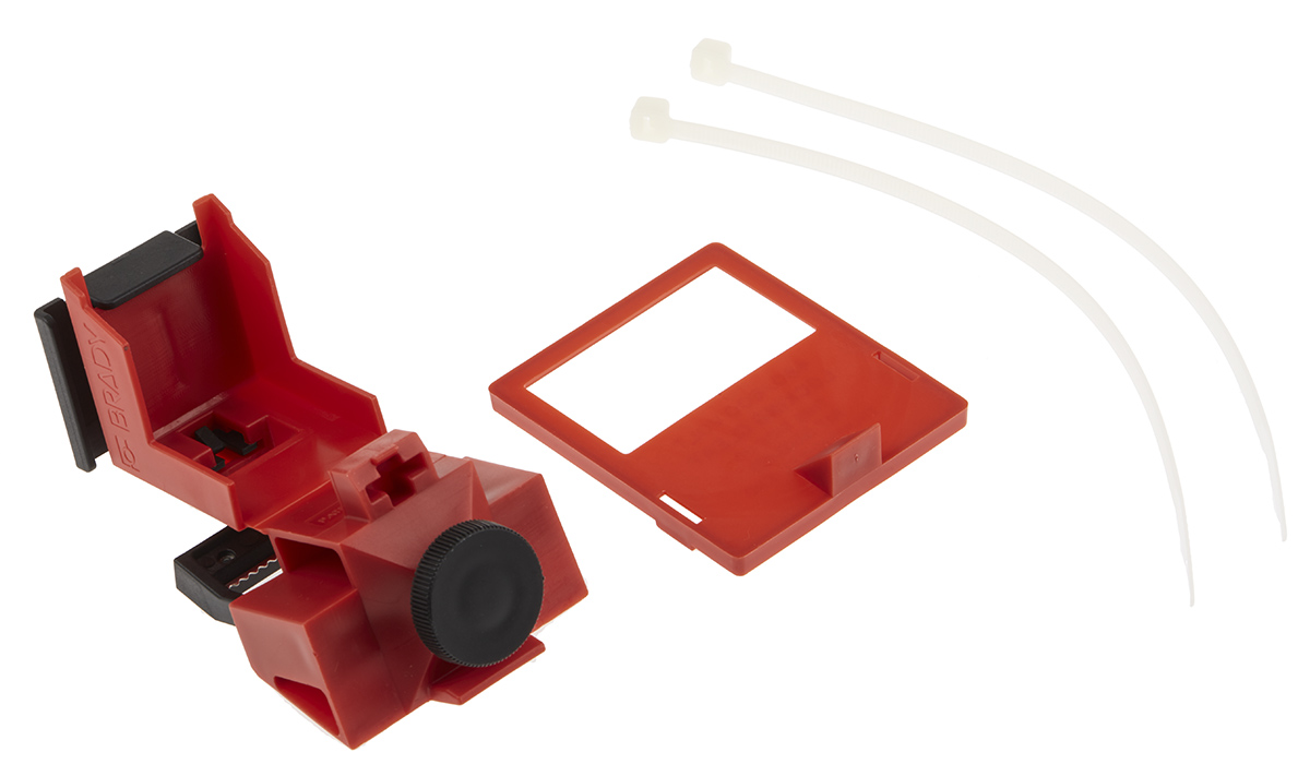Brady Red 1-Lock Polypropylene Fibreglass Reinforced Nylon Circuit Breaker Switch Lockouts, 7.14mm Shackle