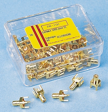 Telegartner, Plug Through Hole SMB Connector, 50Ω, Right Angle Body