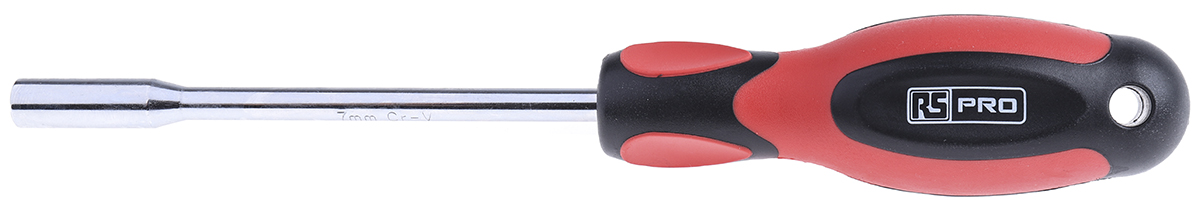 RS PRO Hexagon Nut Driver, 7 mm Tip, 125 mm Blade, 236 mm Overall