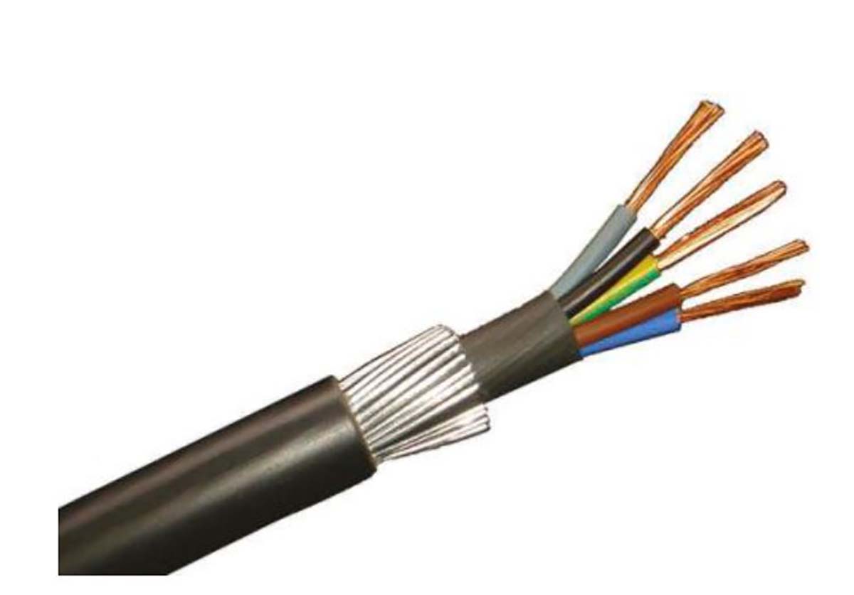 RS PRO 2.5 mm² 5 Core Power Cable, Black PVC, 50m