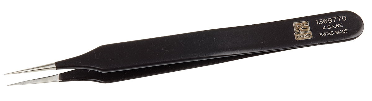 RS PRO 110 mm, Stainless Steel, ESD Tweezers