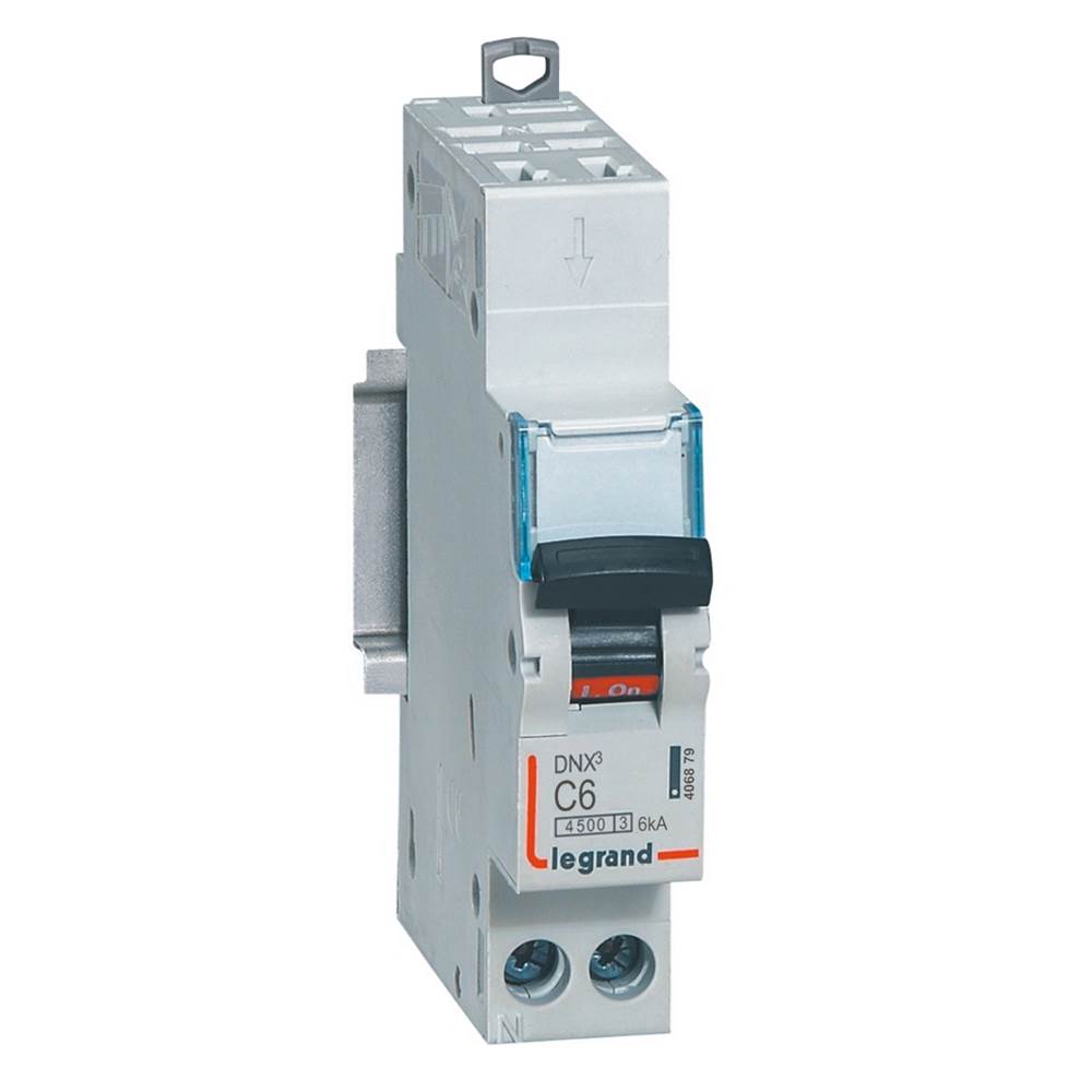 Legrand DNX3 Circuit Breaker, 1+N, 6A Curve C, 230V AC, 6 kA Breaking Capacity